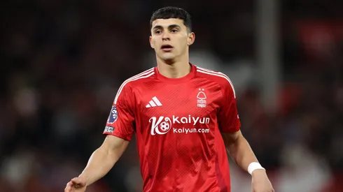 NOTTINGHAM, ENGLAND – APRIL 01: Ramon Sosa of Nottingham Forest during the Premier League match between Nottingham Forest FC and Manchester United FC at City Ground on April 01, 2025 in Nottingham, England. (Photo by Michael Steele/Getty Images)
