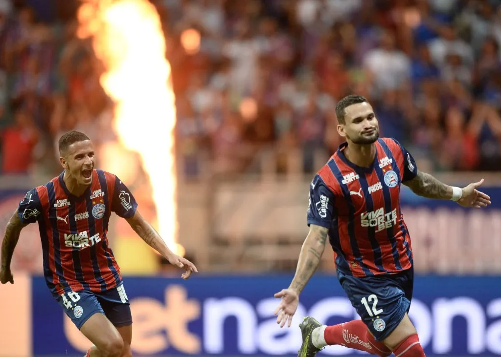 BA – SALVADOR – 31/05/2025 – BRASILEIRO A 2025, BAHIA X SAO PAULO – Willian Jose jogador do Bahia comemora seu gol durante partida contra o Sao Paulo no estadio Arena Fonte Nova pelo campeonato Brasileiro A 2025. Foto: Jhony Pinho/AGIF