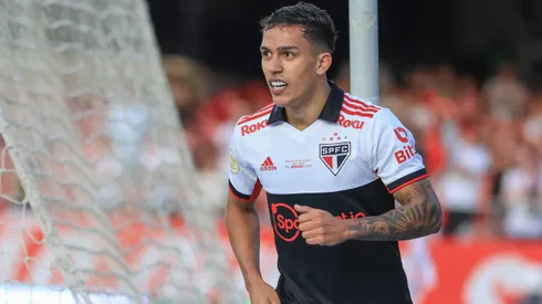 Igor Vinicius jogador do Sao Paulo comemora seu gol durante partida contra o Bragantino no estadio Morumbi pelo campeonato Brasileiro A 2022.