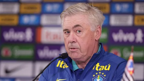 Carlo Ancelotti tecnico do Brasil durante coletiva de imprensa antes do treino da equipe realizado no Arena Corinthians. Foto: Ettore Chiereguini/AGIF