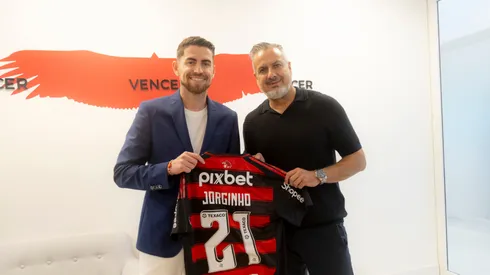 Apresentação de Jorginho como novo reforço do Flamengo. Foto: Adriano Fontes/Flamengo