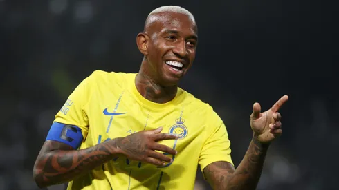 RIYADH, SAUDI ARABIA – FEBRUARY 01: Anderson Talisca of Al-Nassr celebrates scoring his team's second goal during the Riyadh Season Cup match between Al-Nassr and Inter Miami at Kingdom Arena on February 01, 2024 in Riyadh, Saudi Arabia. (Photo by Francois Nel/Getty Images)