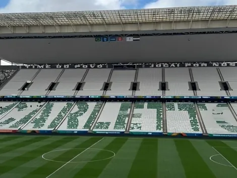Fiel torcida enfurece com mosaico verde em Brasil x Paraguai na Neo Química
