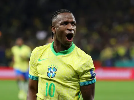 Vini Jr é exaltado após gol da vitória pela Seleção Brasileira