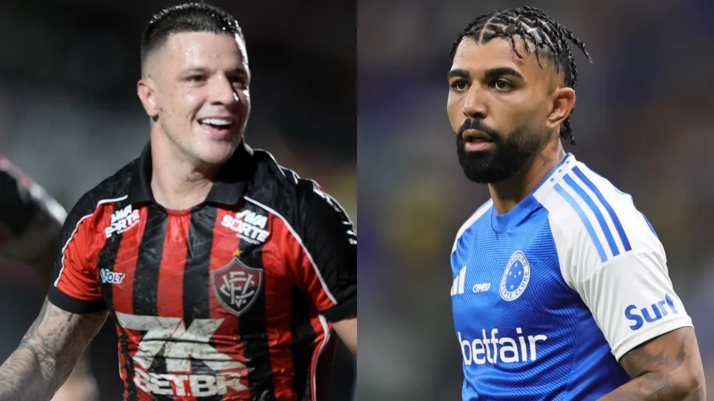 Renato Kayser e Gabigol se enfrentam em Vitória x Cruzeiro. Foto: AGIF