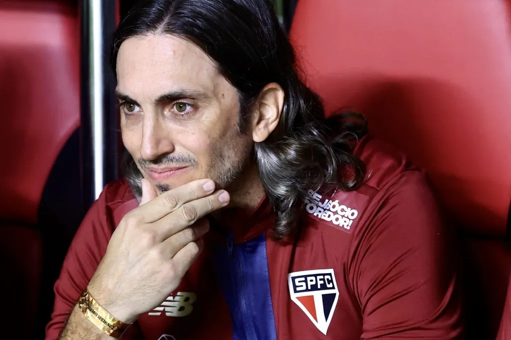 Zubeldía durante partida contra o Talleres na Libertadores de 2025. Foto: Marcello Zambrana/AGIF