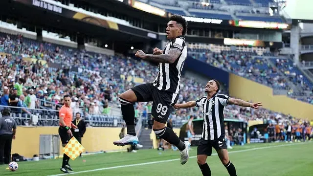 Igor Jesus comemorando gol do Botafogo diante do Seattle pelo Mundial de Clubes da Fifa.