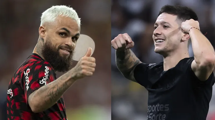 Michael, do Flamengo e Rodrigo Garro, do Corinthians. Foto: AGIF