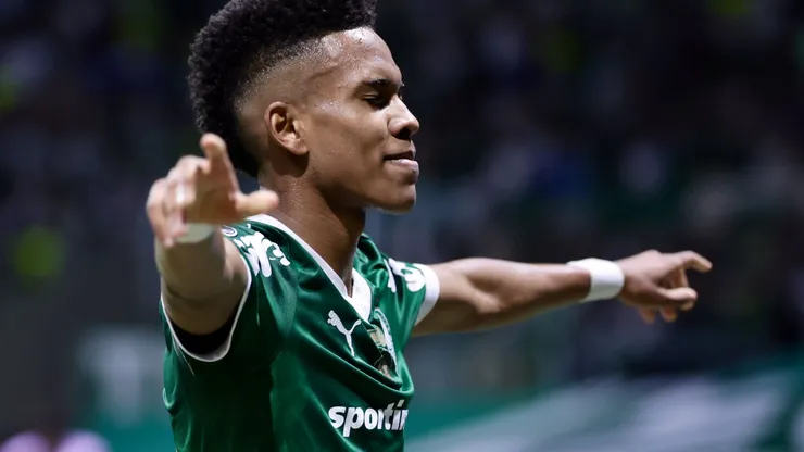 Estêvão, atacante do Palmeiras. Fernando Moreno/AGIF