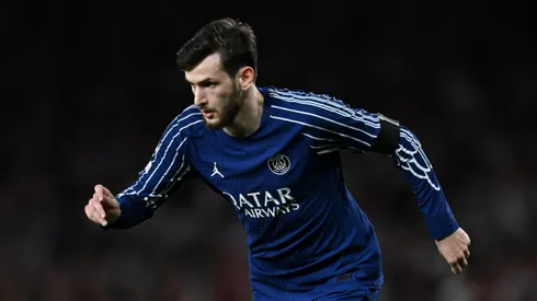 LONDON, ENGLAND – APRIL 29: Khvicha Kvaratskhelia of Paris Saint-Germain during the UEFA Champions League 2024/25 Semi Final First Leg match between Arsenal FC and Paris Saint-Germain at Emirates Stadium on April 29, 2025 in London, England. (Photo by Justin Setterfield/Getty Images) (Photo by Justin Setterfield/Getty Images)