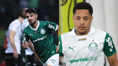 Flaco López e Vitor Roque, centroavantes do Palmeiras (Imagem: Ettore Chiereguini/AGIF / Gilson Lobo/AGIF / Antenados)