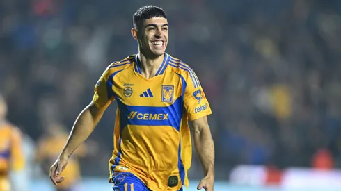 MONTERREY, MEXICO – JANUARY 28: Juan Brunetta of Tigres celebrates after scoring the team's first goal during the 4th round match between Tigres UANL and Tijuana as part of the Torneo Clausura 2025 Liga MX at Universitario Stadium on January 28, 2025 in Monterrey, Mexico. (Photo by Azael Rodriguez/Getty Images)