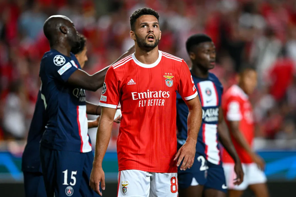LISBON, PORTUGAL – OCTOBER 05: Gonçalo Ramos of SL Benfica in action during the UEFA Champions League group H match between SL Benfica and Paris Saint-Germain at Estadio do Sport Lisboa e Benfica on October 5, 2022 in Lisbon, Portugal. (Photo by Octavio Passos/Getty Images)