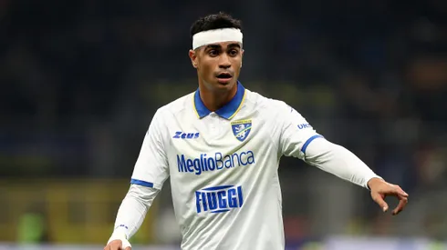 MILAN, ITALY – NOVEMBER 12: Reinier of Frosinone Calcio gestures during the Serie A TIM match between FC Internazionale and Frosinone Calcio at Stadio Giuseppe Meazza on November 12, 2023 in Milan, Italy. (Photo by Marco Luzzani/Getty Images)