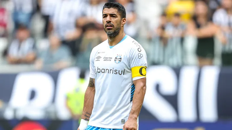 Luis Suarez jogador do Gremio durante partida contra o Atletico-MG no estadio Arena MRV pelo campeonato Brasileiro A 2023.