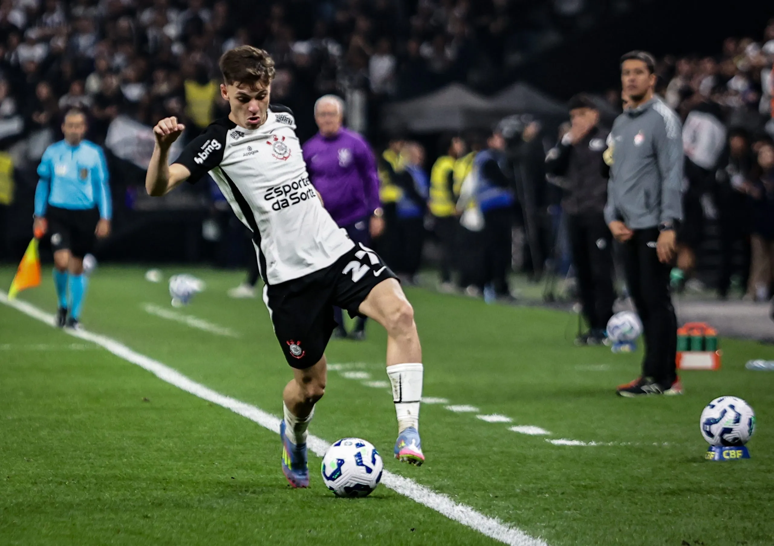 Breno Bidon jogador do Corinthians durante partida contra o Vitoria no estadio Arena Corinthians pelo campeonato Brasileiro A 2025. Foto: Fabio Giannelli/AGIF