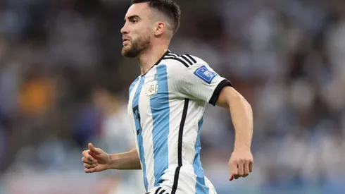 Nicolas Tagliafico of Argentina during the FIFA World Cup Qatar 2022 quarter final match between Netherlands and Argentina at Lusail Stadium on December 09, 2022 in Lusail City, Qatar. (Photo by Catherine Ivill/Getty Images)