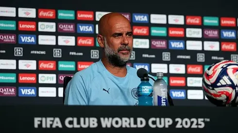 Guardiola concede coletiva na véspera de Manchester City e Juventus — Foto: Elsa/Getty Images