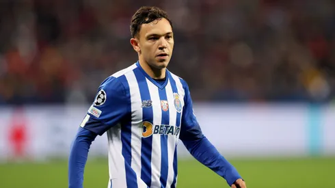 LEVERKUSEN, GERMANY - OCTOBER 12: Pepê of FC Porto looks on during the UEFA Champions League group B match between Bayer 04 Leverkusen and FC Porto at BayArena on October 12, 2022 in Leverkusen, Germany. (Photo by Martin Rose/Getty Images)