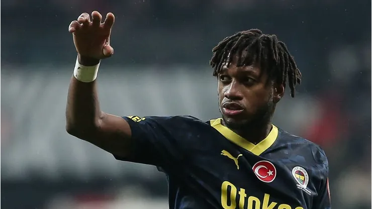 ISTANBUL, TURKEY - DECEMBER 9: Fred of Fenerbahce gestures during the Turkish Super League match between Besiktas and Fenerbahce at Besiktas Park Stadium on December 9, 2023 in Istanbul, Turkey. (Photo by Ahmad Mora/Getty Images)