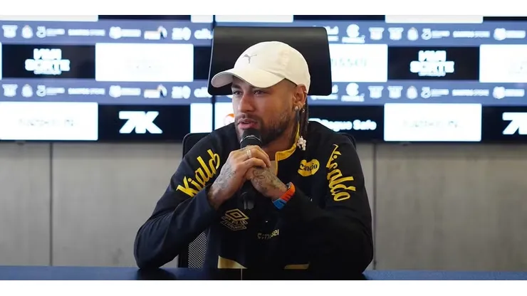 Neymar em coletiva especial. Foto: Reprodução/YouTube