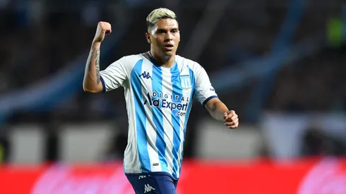 AVELLANEDA, ARGENTINA – AUGUST 30: Juan Quintero of Racing gestures during a second leg quarter final match between Racing Club and Boca Juniors as part of Copa CONMEBOL Libertadores 2023 at Presidente Peron Stadium on August 30, 2023 in Avellaneda, Argentina. (Photo by Marcelo Endelli/Getty Images)