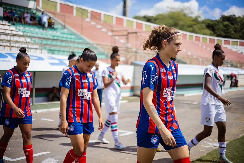 Camila Barbosa em partida como titular pelo Bahia (Reprodução/Letícia Martins/EC Bahia)
