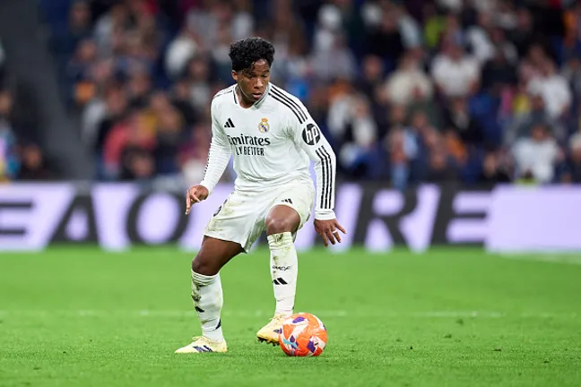 Endrick atuando pelo Real Madrid em 2025 –  (Photo by Mateo Villalba/Getty Images)