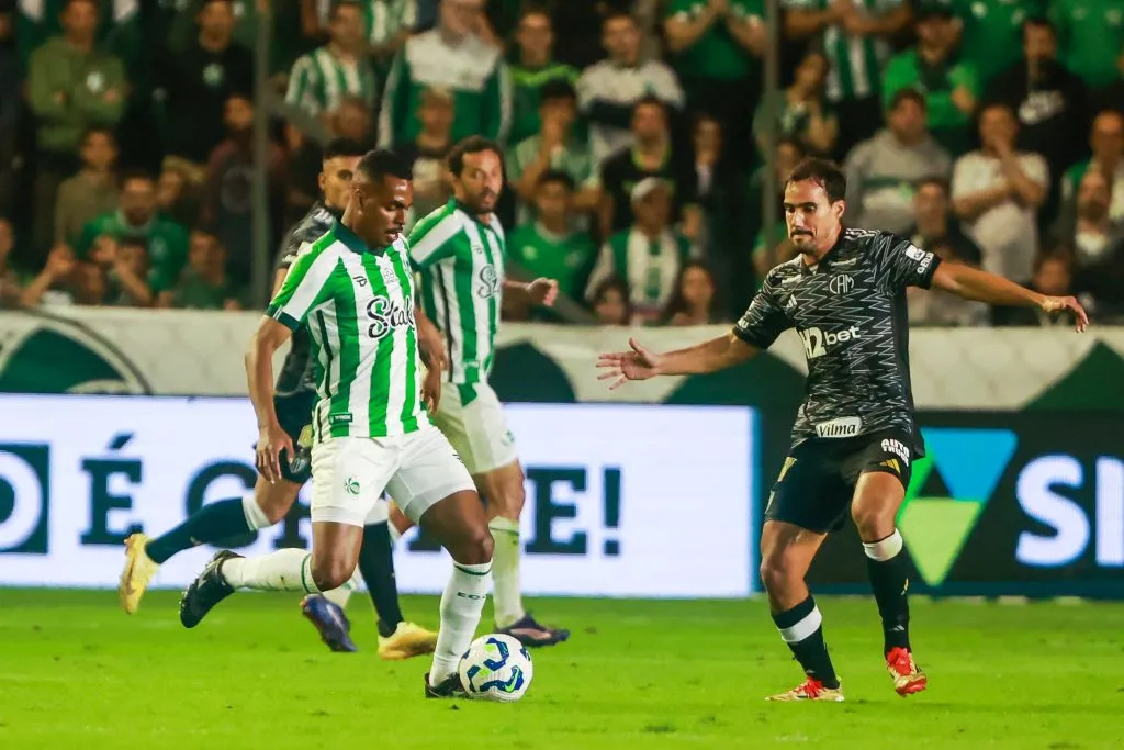 RS – CAXIAS DO SUL – 05/05/2025 – BRASILEIRO A 2025, JUVENTUDE X ATLETICO-MG – Caique jogador do Juventude durante partida contra o Atletico-MG no estadio Alfredo Jaconi pelo campeonato Brasileiro A 2025. Foto: Luiz Erbes/AGIF