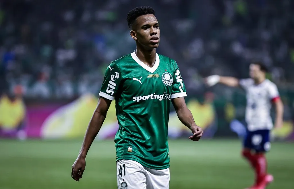 SP – SAO PAULO – 27/04/2025 – BRASILEIRO A 2025, PALMEIRAS X BAHIA –  Estevao jogador do Palmeiras durante partida contra o Bahia no estadio Arena Allianz Parque pelo campeonato Brasileiro A 2025. Foto: Fabio Giannelli/AGIF