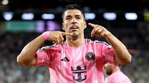 Luis Suárez comemorando gol da Inter Miami contra o Palmeiras no Mundial de Clubes. (Photo by Megan Briggs/Getty Images)