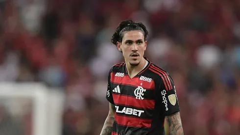 Pedro jogador do Flamengo durante partida contra o Deportivo Táchira no estádio Maracanã pelo campeonato Copa Libertadores 2025. Foto: Thiago Ribeiro/AGIF