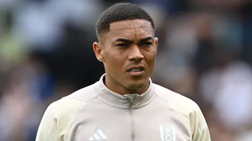 Carlos Vinicius of Fulham looks on ahead of the Premier League match between Fulham FC and Brentford FC at Craven Cottage on August 19, 2023 in London, England.