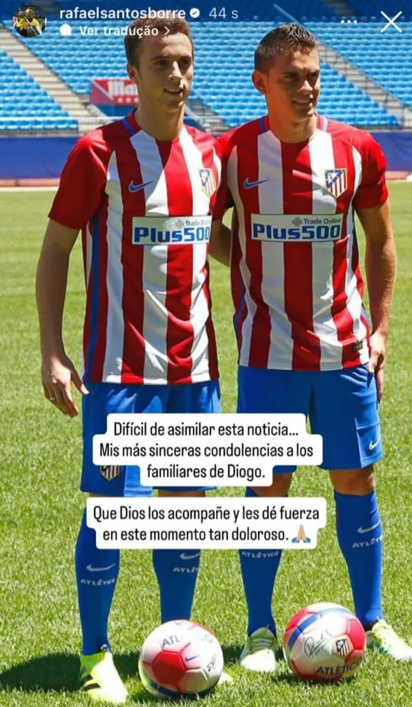 Postagem de Borré nos storys do Instagram. Foto: Reprodução/Instagram