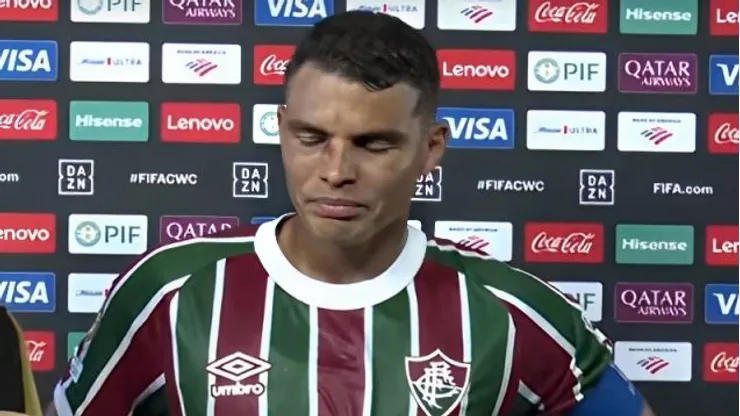 Thiago Silva durante entrevista. Reprodução: CazéTV