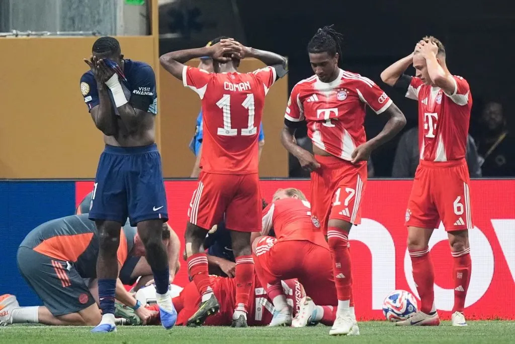 Jogadores reagem a lesão de Musiala. Foto: AP