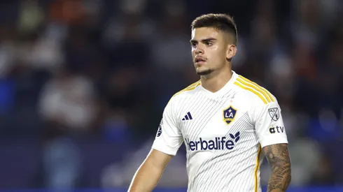 CARSON, CALIFORNIA – MAY 28: Gabriel Pec #11 of Los Angeles Galaxy reacts after a missed show during a 1-0 San Jose Earthquakes win at Dignity Health Sports Park on May 28, 2025 in Carson, California. (Photo by Harry How/Getty Images)