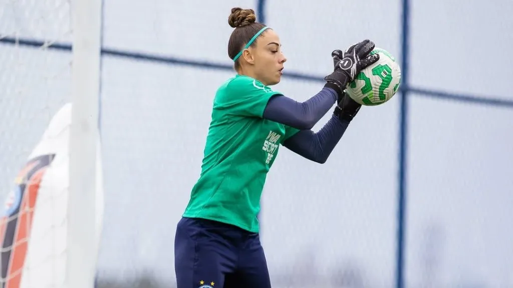 Yanne, goleira do Bahia durante treino (Reprodução/Leticia Martins/EC Bahia) 
