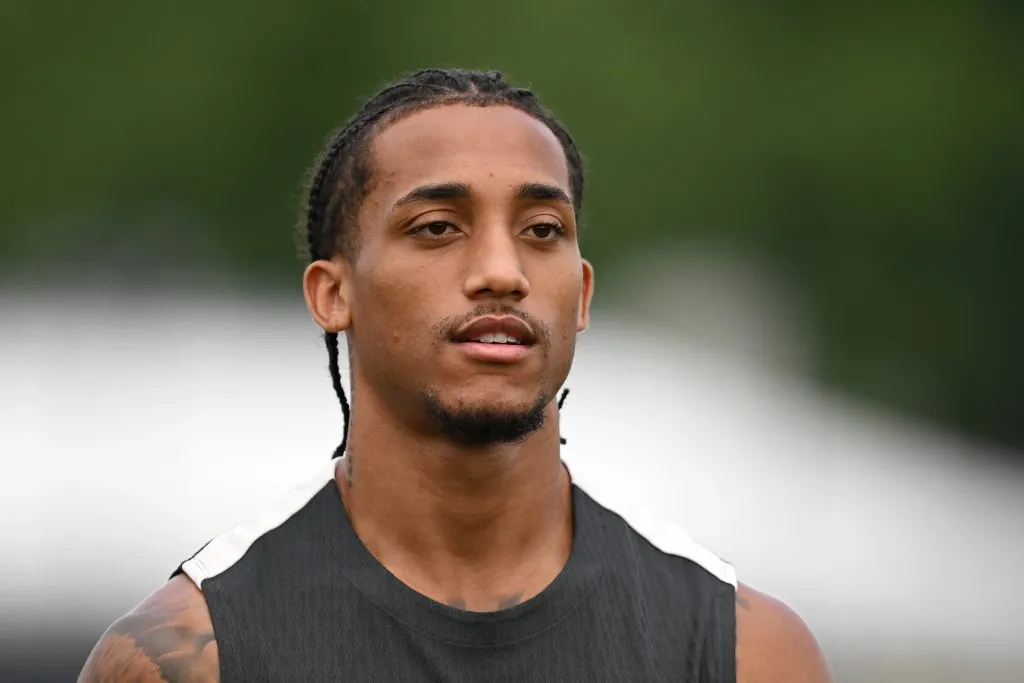 EAST RUTHERFORD, NEW JERSEY – JULY 07: Joao Pedro of Chelsea FC looks on during a Chelsea FC Training Session ahead of their FIFA Club World Cup 2025 Semi-Final match between Fluminense FC and Chelsea FC at MetLife Stadium on July 07, 2025 in East Rutherford, New Jersey. (Photo by David Ramos/Getty Images)