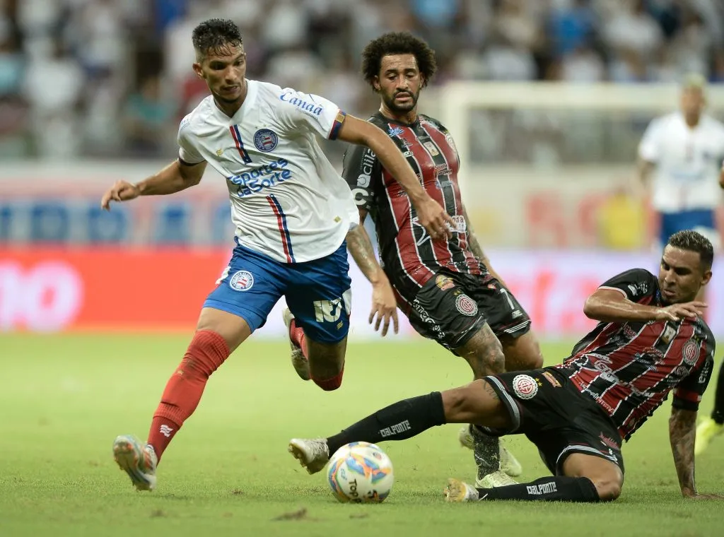 BA – SALVADOR – 16/01/2025 – BAIANO 2025, BAHIA X ATLETICO-BA – Kauan Davi jogador do Bahia durante partida contra o Atletico-BA no estadio Arena Fonte Nova pelo campeonato Baiano 2025. Foto: Jhony Pinho/AGIF
