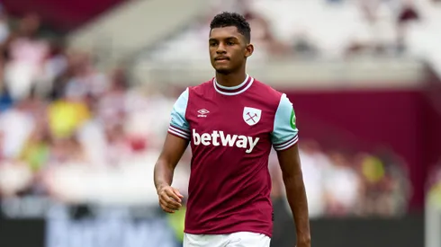LONDON, ENGLAND – AUGUST 10: Luis Guilherme of West Ham United looks on during the Pre-Season Friendly match between West Ham United and Celta Vigo at London Stadium on August 10, 2024 in London, England. (Photo by Angel Martinez/Getty Images)