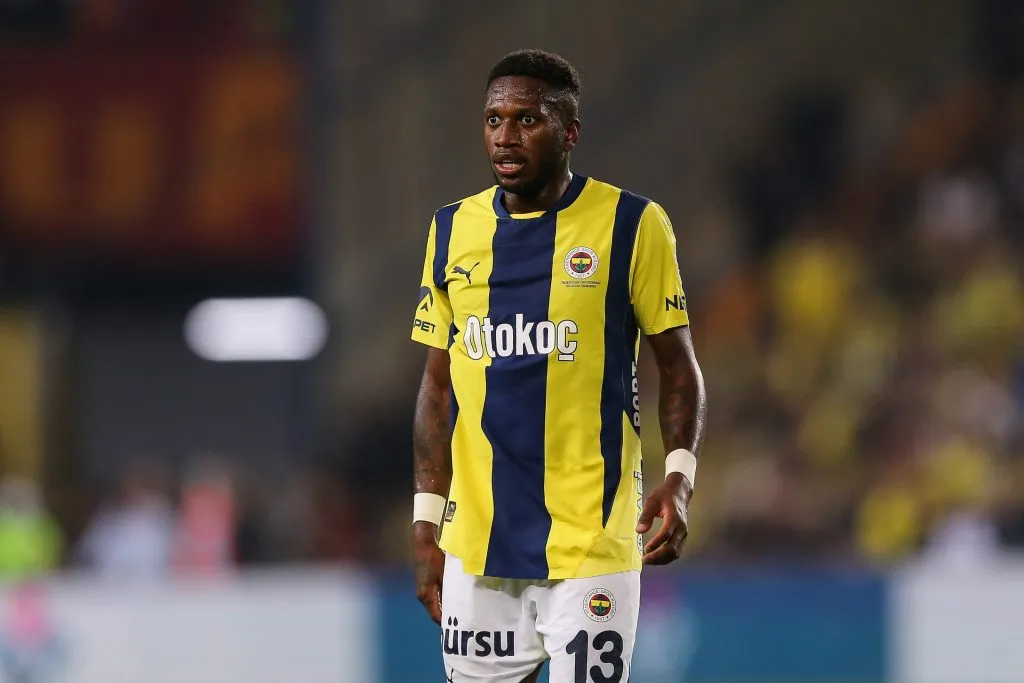 ISTANBUL, TURKEY – SEPTEMBER 21: Fred of Fenerbahce looks on during the Turkish Super big match between Fenerbahce and Galatasaray at Ulker Stadium on September 21, 2024 in Istanbul, Turkey. (Photo by Ahmad Mora/Getty Images)