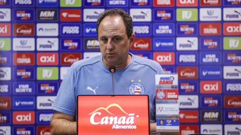 Rogério Ceni, técnico do Bahia, em coletiva após partida contra o Fortaleza pela Copa do Nordeste (Imagem: Divulgação/EC Bahia)