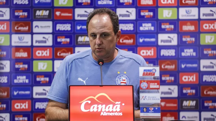 Rogério Ceni, técnico do Bahia, em coletiva após partida contra o Fortaleza pela Copa do Nordeste (Imagem: Divulgação/EC Bahia)