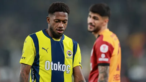 ISTANBUL, TURKEY APRIL 2: Fred of Fenrebahce looks dejected during the Turkish Super League match between Fenerbahce and Galatasaray at Ulker Sukru Saracoglu Stadium on April 2, 2025 in Istanbul, Turkey. (Photo by Ahmad Mora/Getty Images)
