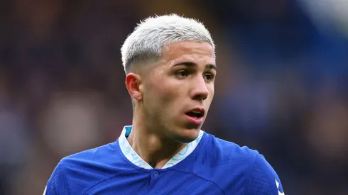 LONDON, ENGLAND – APRIL 01: Enzo Fernandez of Chelsea during the Premier League match between Chelsea FC and Aston Villa at Stamford Bridge on April 1, 2023 in London, United Kingdom. (Photo by Marc Atkins/Getty Images)