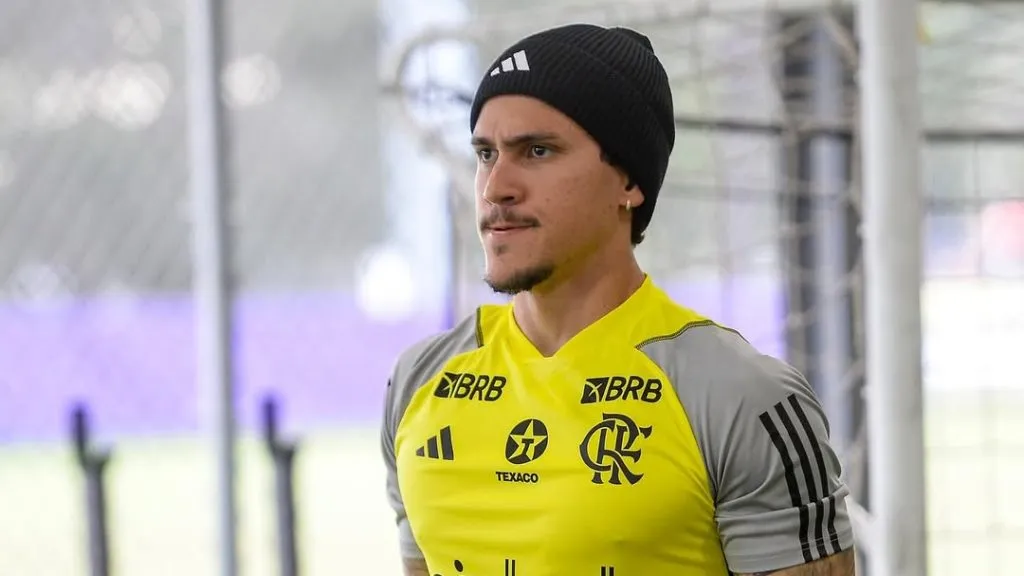 Pedro durante treinamento pelo Flamengo. Reprodução Instagram