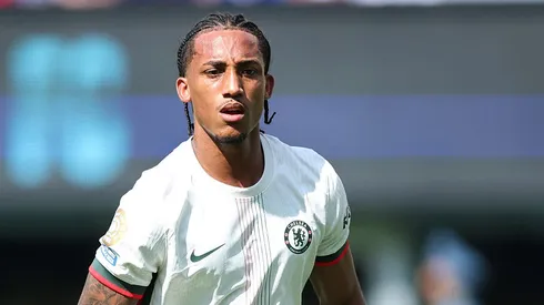 EAST RUTHERFORD, NEW JERSEY – JULY 08: Joao Pedro of Chelsea FC reacts during the FIFA Club World Cup 2025 semi-final match between Fluminense FC and Chelsea FC at MetLife Stadium on July 08, 2025 in East Rutherford, New Jersey. (Photo by Alex Grimm/Getty Images)