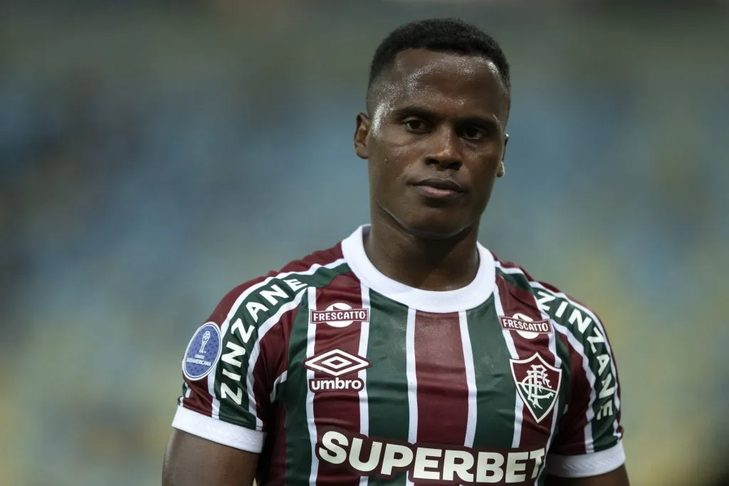 RJ – RIO DE JANEIRO – 14/05/2025 – COPA SUL-AMERICANA 2025, FLUMINENSE X UNION ESPANOLA – Jhon Arias jogador do Fluminense durante partida contra o Union Espanola no estadio Maracana pelo campeonato Copa Sul-americana 2025. Foto: Jorge Rodrigues/AGIF