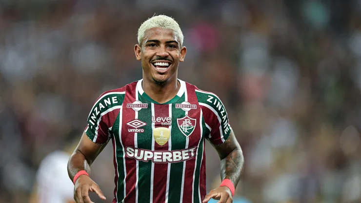 RJ - RIO DE JANEIRO - 22/05/2024 - COPA DO BRASIL 2024, FLUMINENSE X SAMPAIO CORREA - Jhon Kennedy jogador do Fluminense comemora seu gol durante partida contra o Sampaio Correa no estadio Maracana pelo campeonato Copa Do Brasil 2024. Foto: Thiago Ribeiro/AGIF